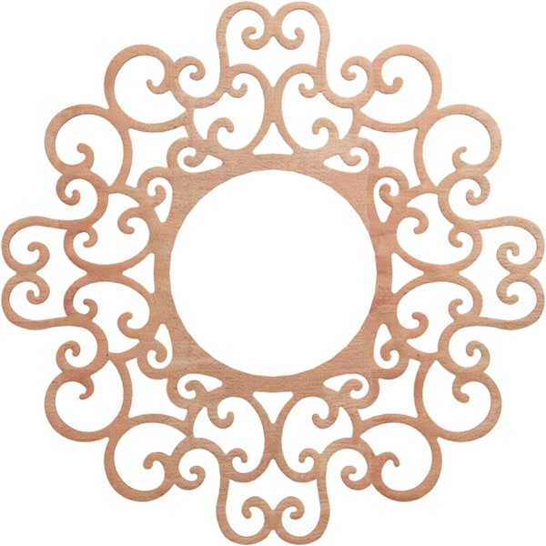 Ekena Millwork Reims Wood Fretwork Pierced Ceiling Medallion, Cherry, 36"OD x 13 3/4"ID x 1/4"T CMWP36X36X0250RECH - main